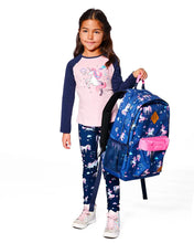 Load image into Gallery viewer, deux par deux Kids Backpack - Navy Unicorn Print
