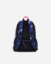 Load image into Gallery viewer, deux par deux Kids Backpack - Navy Unicorn Print
