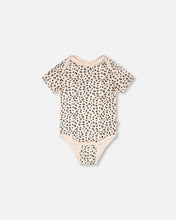 Load image into Gallery viewer, deux par deux Baby Girls Evolutive Organic Cotton Jersey Onesie - Peach Animal Print
