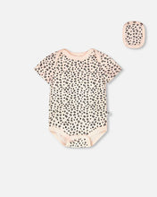 Load image into Gallery viewer, deux par deux Baby Girls Evolutive Organic Cotton Jersey Onesie - Peach Animal Print
