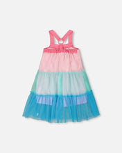 Load image into Gallery viewer, deux par deux Girls Mesh Dress - Pink And Blue
