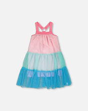 Load image into Gallery viewer, deux par deux Girls Mesh Dress - Pink And Blue
