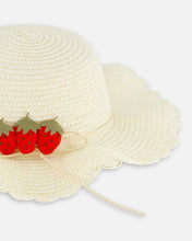Load image into Gallery viewer, deux par deux Girls Flower Straw Hat
