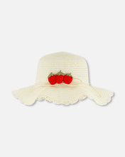 Load image into Gallery viewer, deux par deux Girls Flower Straw Hat
