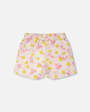 Load image into Gallery viewer, deux par deux Girls French Terry Shorts - Pink Printed Daisies
