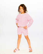 Load image into Gallery viewer, deux par deux Girls Striped Sweater - Pink And White
