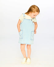 Load image into Gallery viewer, deux par deux Girls Light Blue Denim Overall Dress
