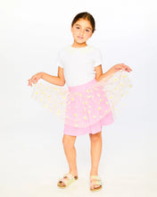 Load image into Gallery viewer, deux par deux Girls Mesh And Crinkle Jersey Skirt - Pink
