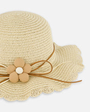 Load image into Gallery viewer, deux par deux Girls Flower Straw Hat
