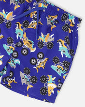 Load image into Gallery viewer, deux par deux Boys Boardshorts - Blue Truck Print
