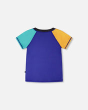 Load image into Gallery viewer, deux par deux Boys Short Sleeve Rashguard - Ultramarine Blue
