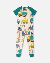 Load image into Gallery viewer, deux par deux Boys Organic Cotton Two-Piece Pyjama Set - Beige Truck Print
