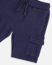 Load image into Gallery viewer, deux par deux Boys French Terry Cargo Shorts - Blue
