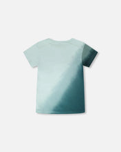 Load image into Gallery viewer, deux par deux Boys Organic Cotton Jersey T-Shirt With Print - Turquoise
