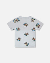 Load image into Gallery viewer, deux par deux Boys Organic Cotton Jersey T-Shirt - Blue Pug Print
