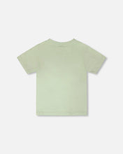 Load image into Gallery viewer, deux par deux Boys Organic Cotton Jersey T-Shirt With Mountain Print - Sage
