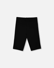 Load image into Gallery viewer, deux par deux Girls Rib Biker Leggings - Black
