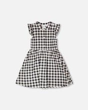 Load image into Gallery viewer, deux par deux Girls Sleeveless Button Down Dress - Black Gingham
