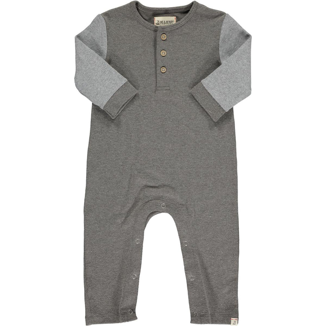 Me & Henry Baby Boys Estill Raglan Romper - Mushroom
