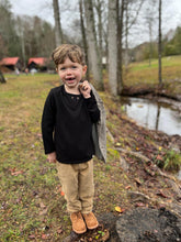 Load image into Gallery viewer, Me &amp; Henry Boys Braden Slub Top - Black Pique
