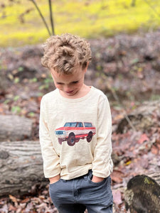 Me & Henry Boys Cherokee Raglan Printed Tee - Beige Bronco