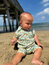 Load image into Gallery viewer, Me &amp; Henry Baby Boys Molokai Printed Romper - Blue Islands
