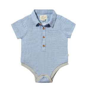 Me & Henry Baby Boys Helford Woven Onesie