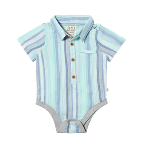Me & Henry Baby Boys Helford Woven Onesie