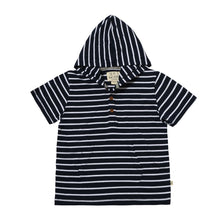 Load image into Gallery viewer, Me &amp; Henry Boys Sennen Hooded Top - Navy/White Stripe
