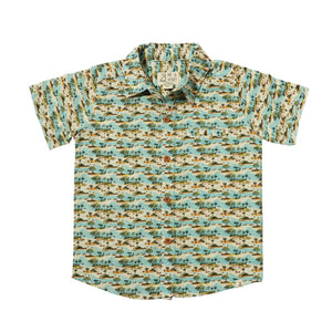 Me & Henry Boys Maui Printed Shirts - Blue Islands