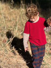 Load image into Gallery viewer, Me &amp; Henry Boys Society Woven Pants - Red/Blue Plaid
