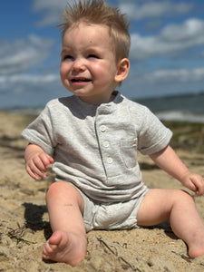 Me & Henry Baby Boys Camborne Henley Romper