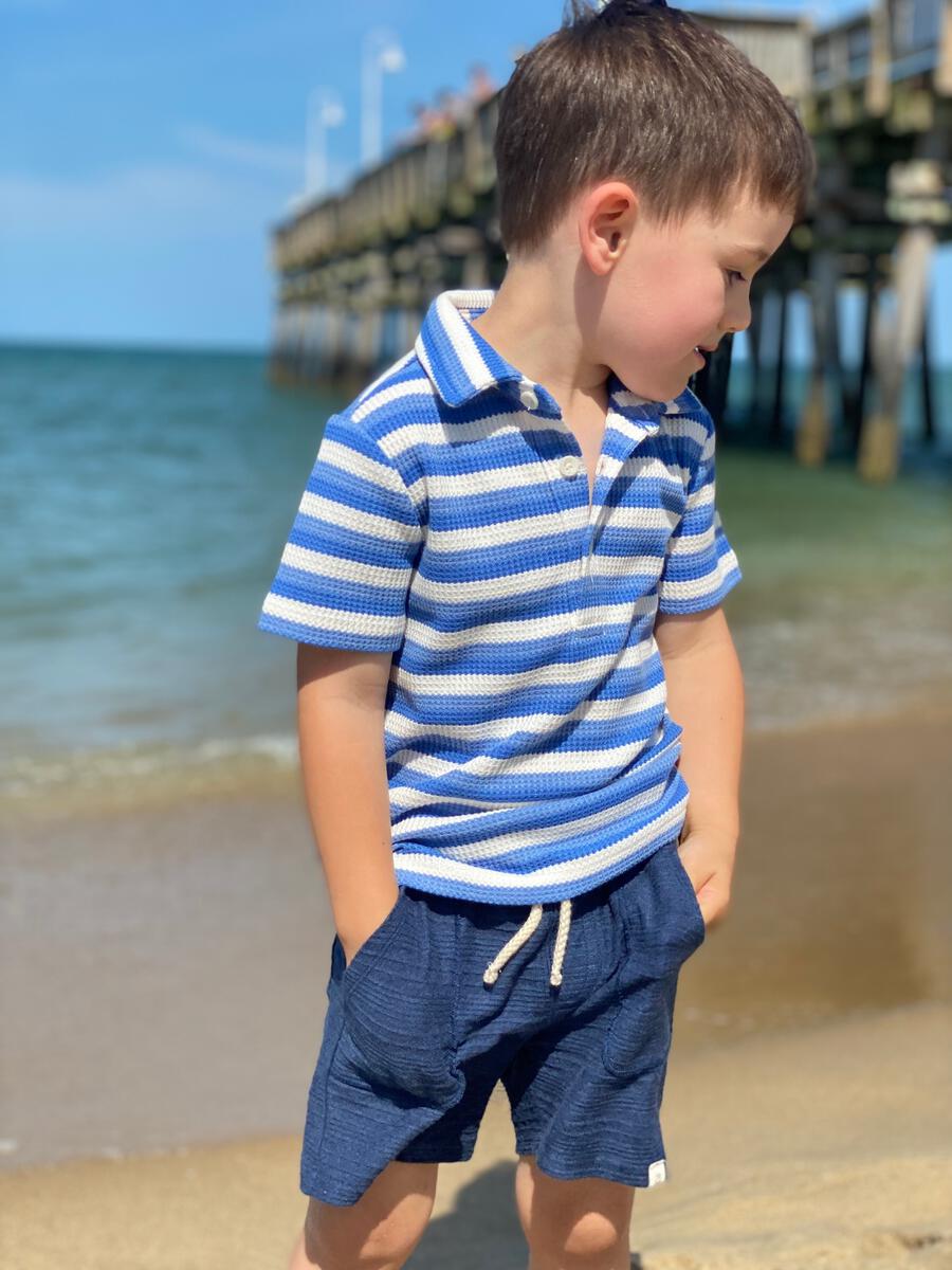 Me & Henry Boys Bluepeter Shorts - Navy Ribbed