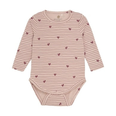En Fant Baby Girls Heart Bodysuit - Rose