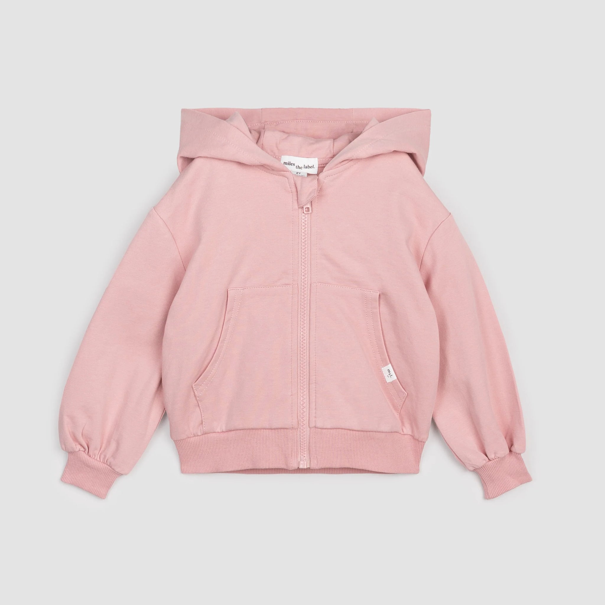 Miles Basics Girls Zip Up Hoodie Light PInk Chicken Little Shop