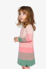 Load image into Gallery viewer, deux par deux Girls Knitted Stripe Dress Very - Pink And Green
