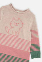 Load image into Gallery viewer, deux par deux Girls Knitted Stripe Dress Very - Pink And Green
