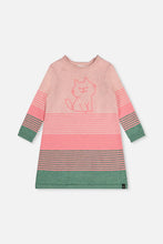 Load image into Gallery viewer, deux par deux Girls Knitted Stripe Dress Very - Pink And Green
