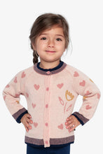 Load image into Gallery viewer, deux par deux Girls Cardigan - Pale Old Rose &amp; Navy Blue Knit
