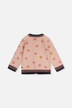 Load image into Gallery viewer, deux par deux Girls Cardigan - Pale Old Rose &amp; Navy Blue Knit
