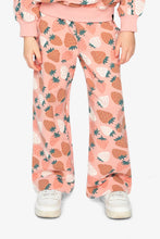 Load image into Gallery viewer, deux par deux Girls Wide Leg Sweatpants - Pink Strawberry Print
