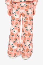 Load image into Gallery viewer, deux par deux Girls Wide Leg Sweatpants - Pink Strawberry Print
