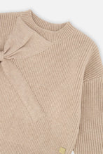 Load image into Gallery viewer, deux par deux Girls Sweater With Bow - Beige
