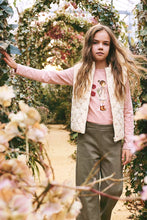Load image into Gallery viewer, deux par deux Girls Puffy Corduroy Jacket - Beige w/floral print
