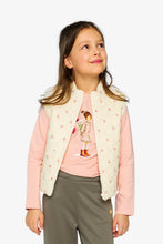 Load image into Gallery viewer, deux par deux Girls Puffy Corduroy Jacket - Beige w/floral print
