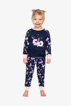 Load image into Gallery viewer, deux par deux Girls Two-Piece Organic Cotton Pajama Set - Purple Unicorn Print

