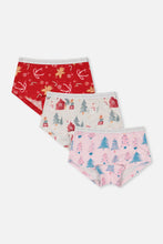 Load image into Gallery viewer, deux par deux Girls Printed Organic Cotton Boyshort Panties - 3 PK
