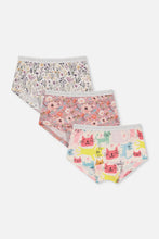 Load image into Gallery viewer, deux par deux Girls Printed Organic Cotton Boyshort Panties - 3 PK

