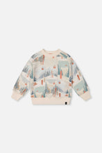 Load image into Gallery viewer, deux par deux Boys Fleece Sweatshirt - Beige w/Ski Print
