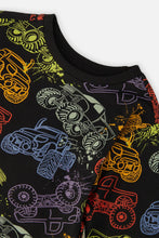 Load image into Gallery viewer, deux par deux Boys Organic Cotton Long Sleeve T-Shirt - Black Monster Truck Print
